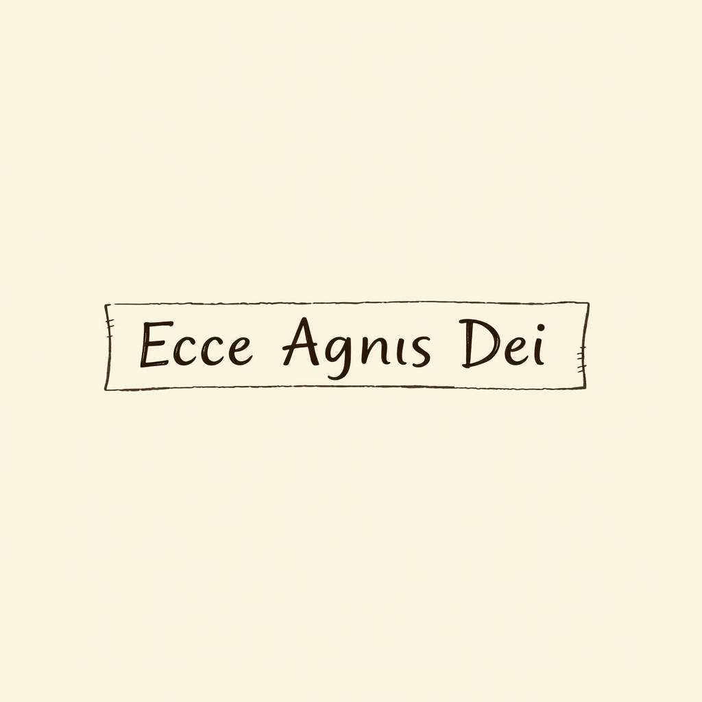 banner with 'Ecce Agnus Dei'