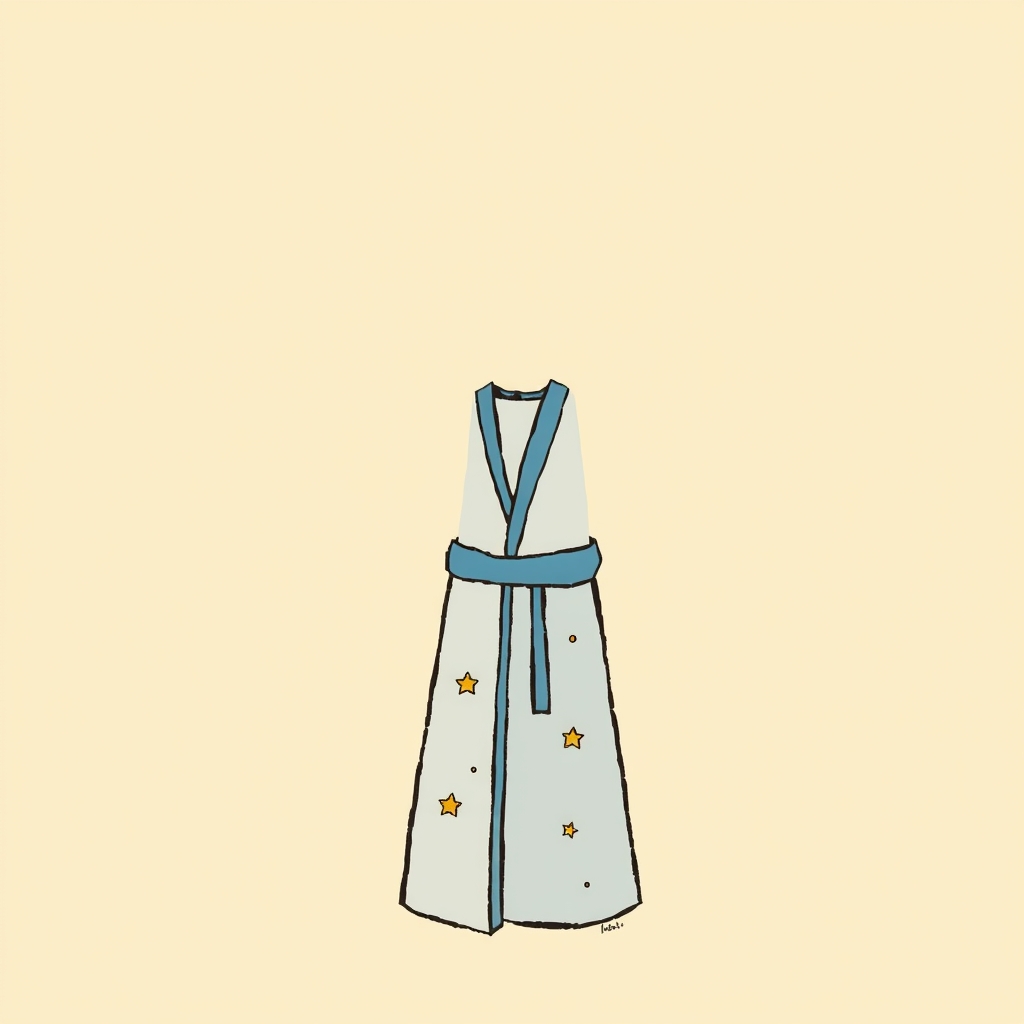robe bleue parsemée d'étoiles d'or