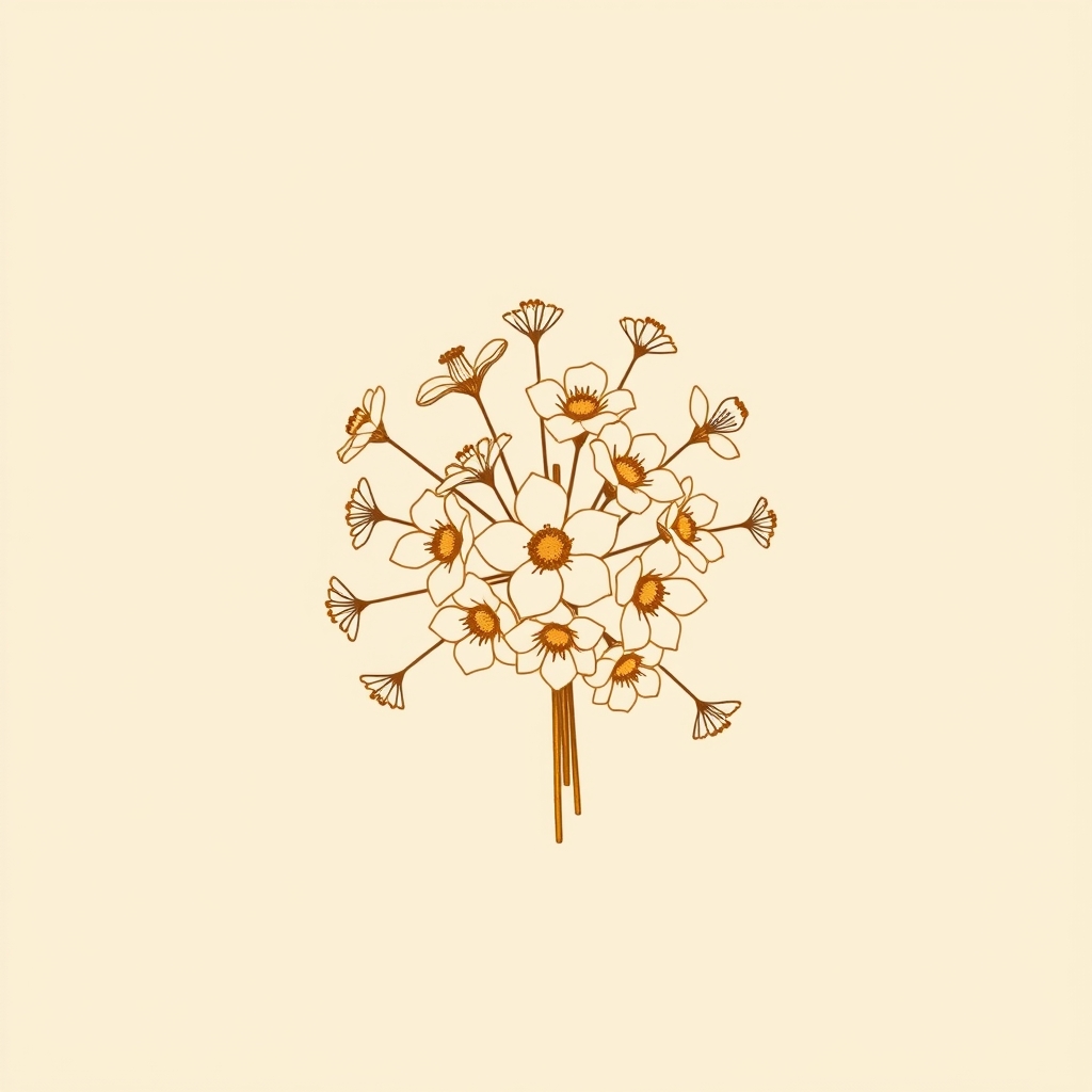 bouquet de dix-neuf fleurs