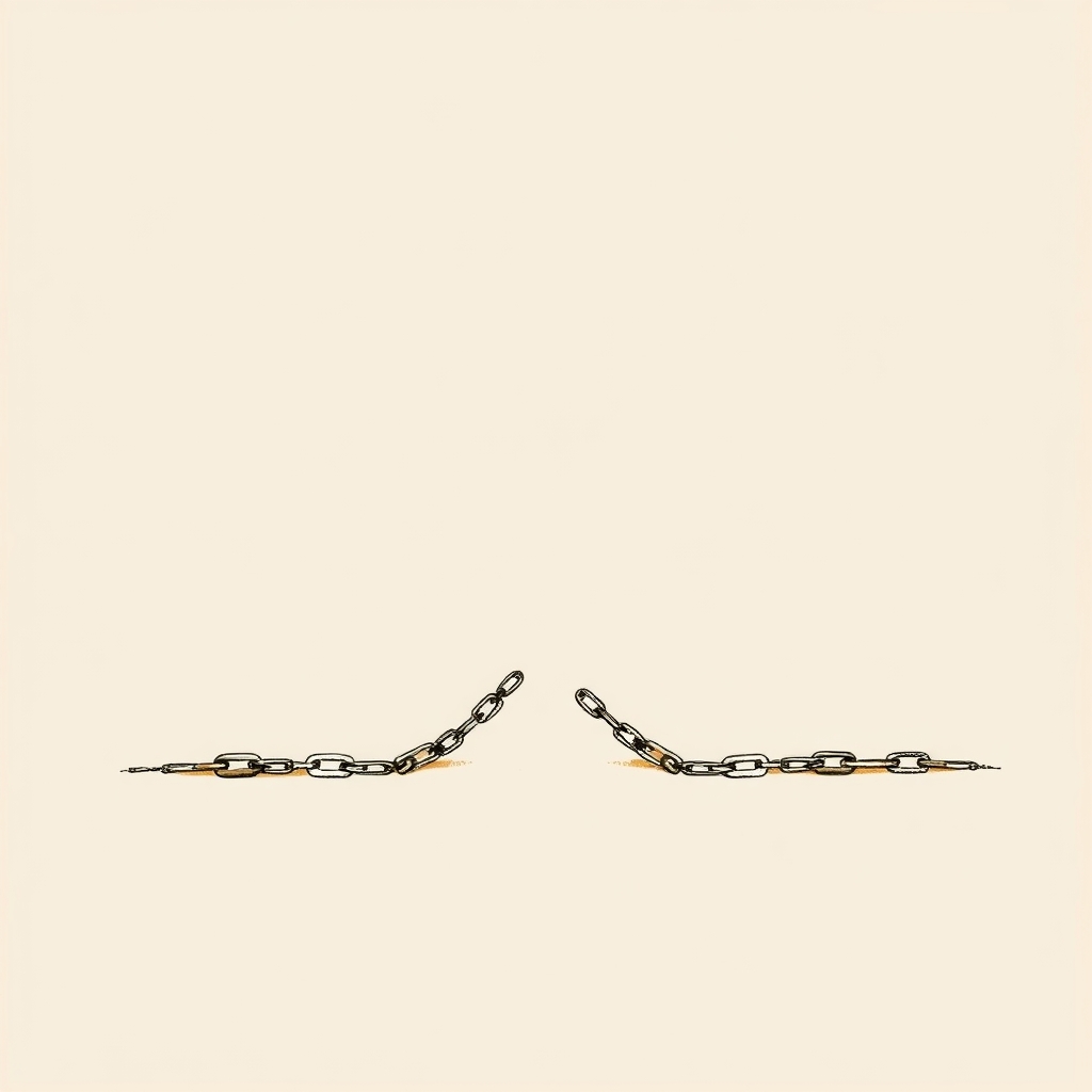 chaînes à ses pieds