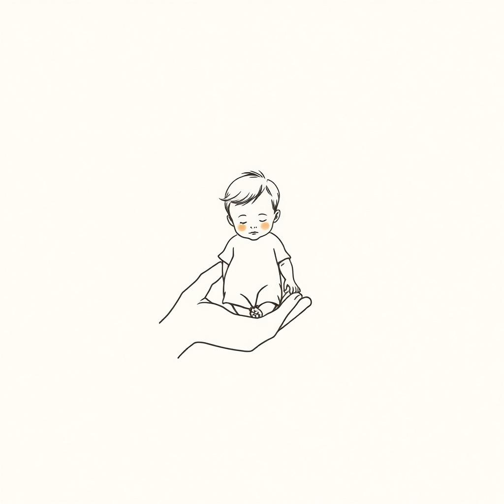 enfant à la main