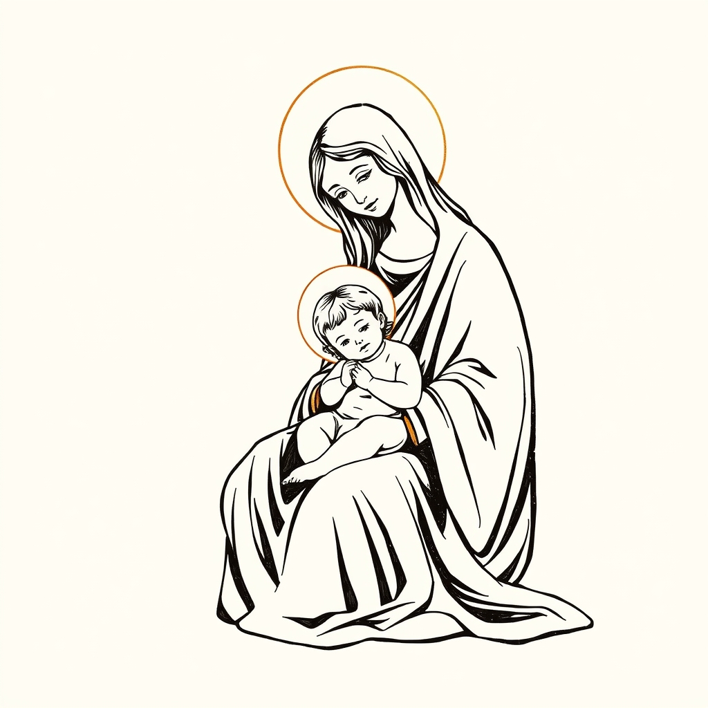 Niño Dios sobre las rodillas