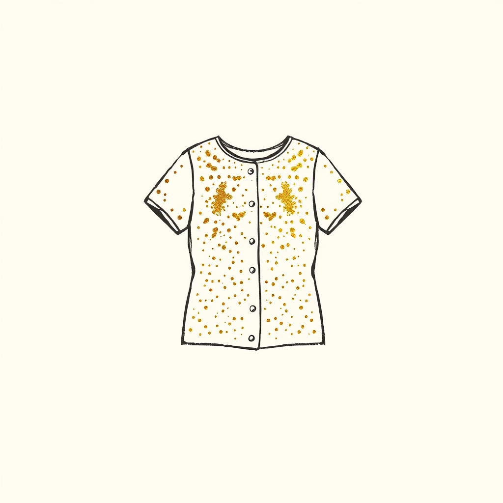 vêtements parsemés de paillettes d'or