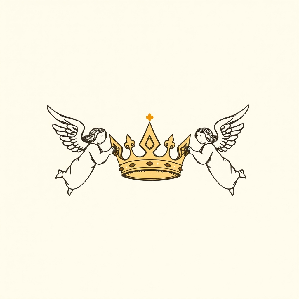 couronne portée par des anges