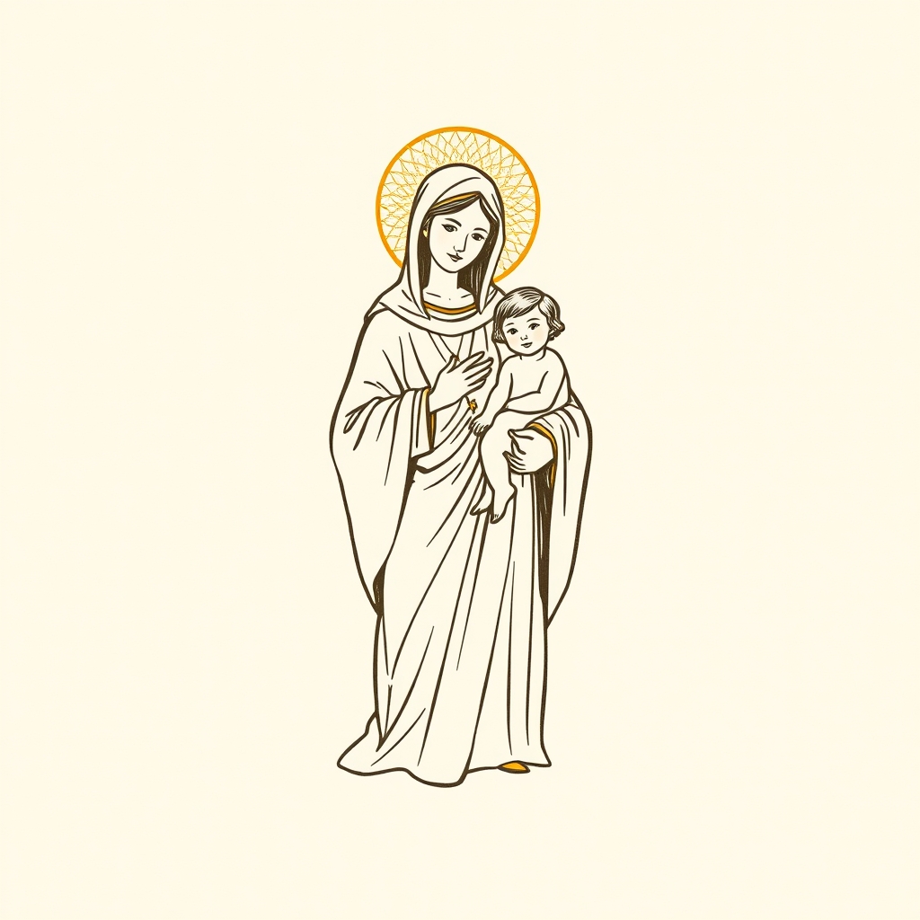 représentée avec son fils saint Remi