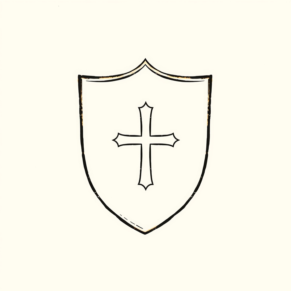écusson avec croix à deux branches