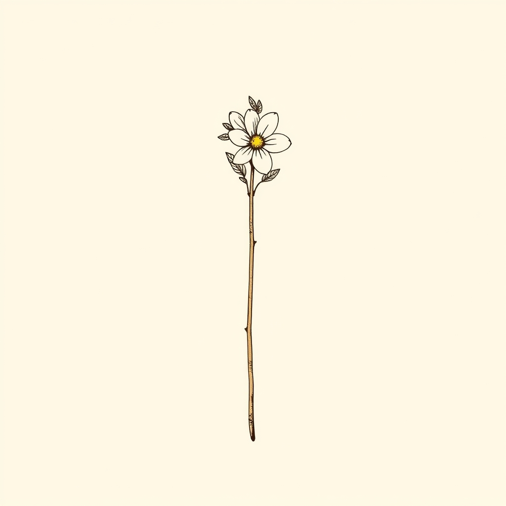 bâton fleuri