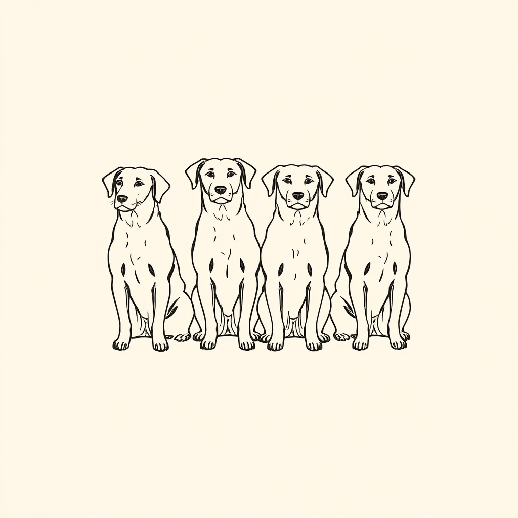quatre chiens (Justice, Paix, Miséricorde, Vérité)