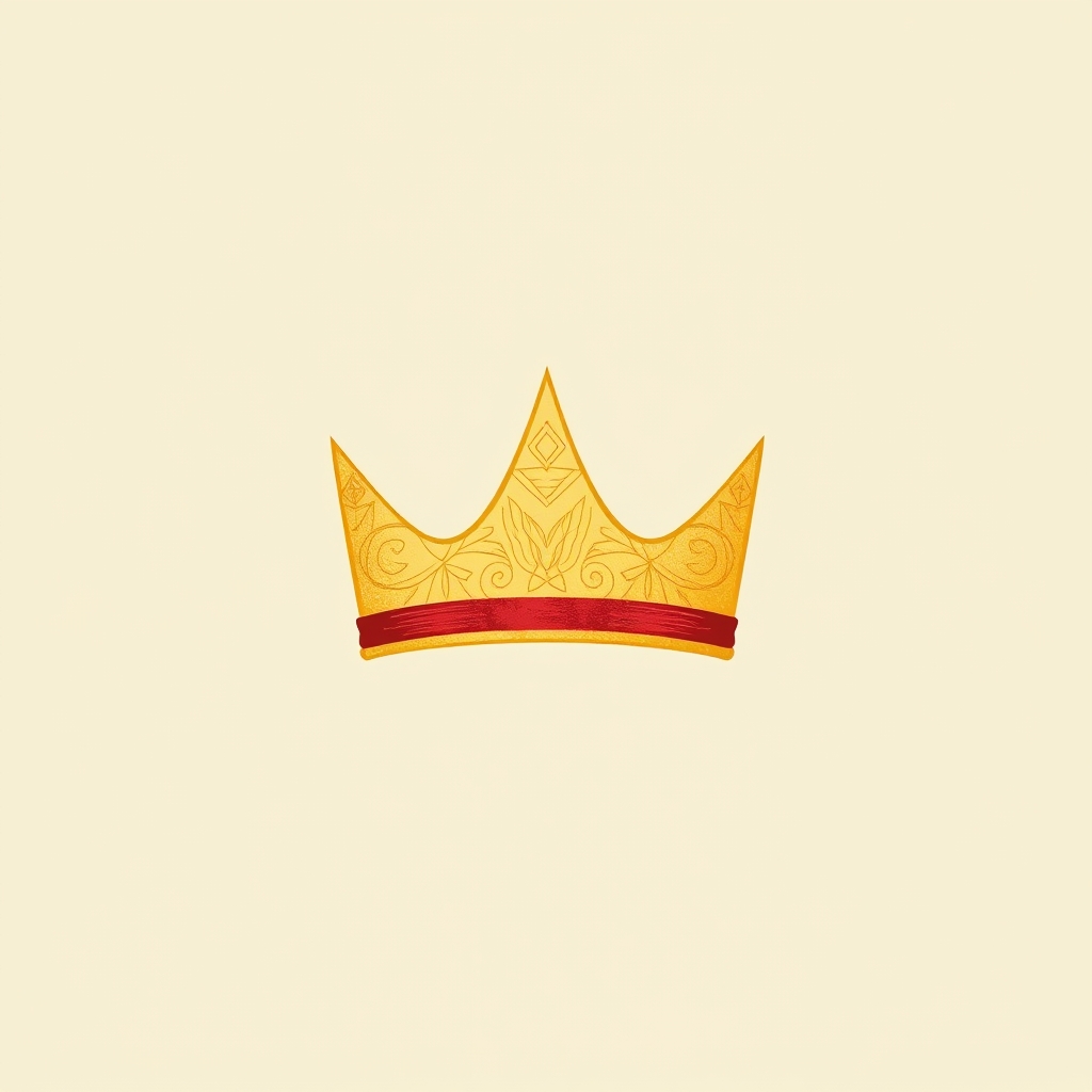 couronne d'or avec ligne rouge