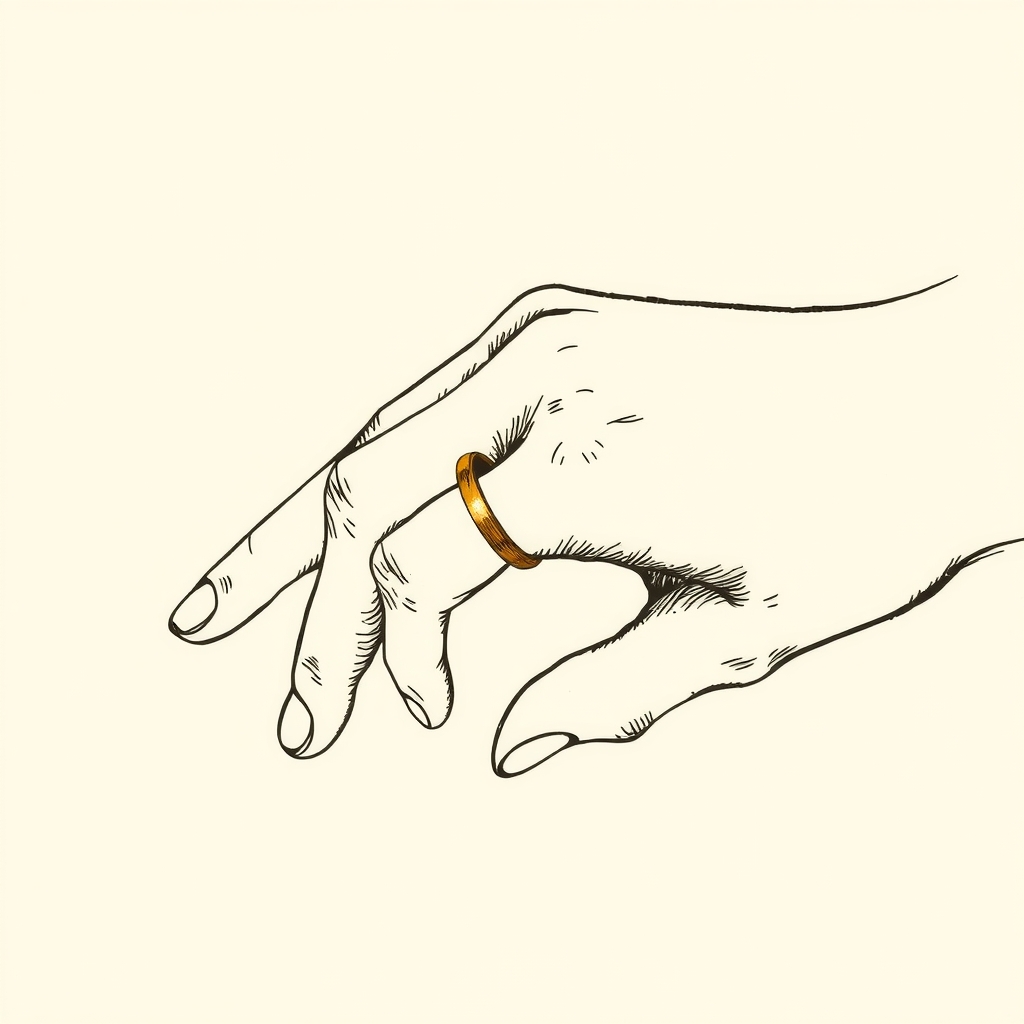 anneau d'or au pouce