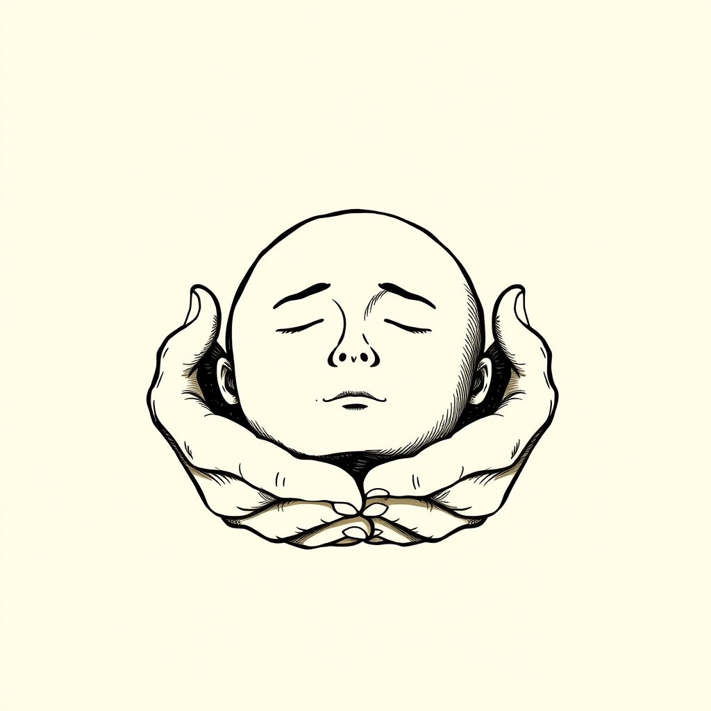 tête portée dans les mains