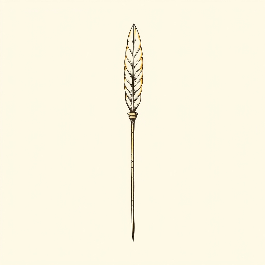 lance surmontée d'une touffe de plumes