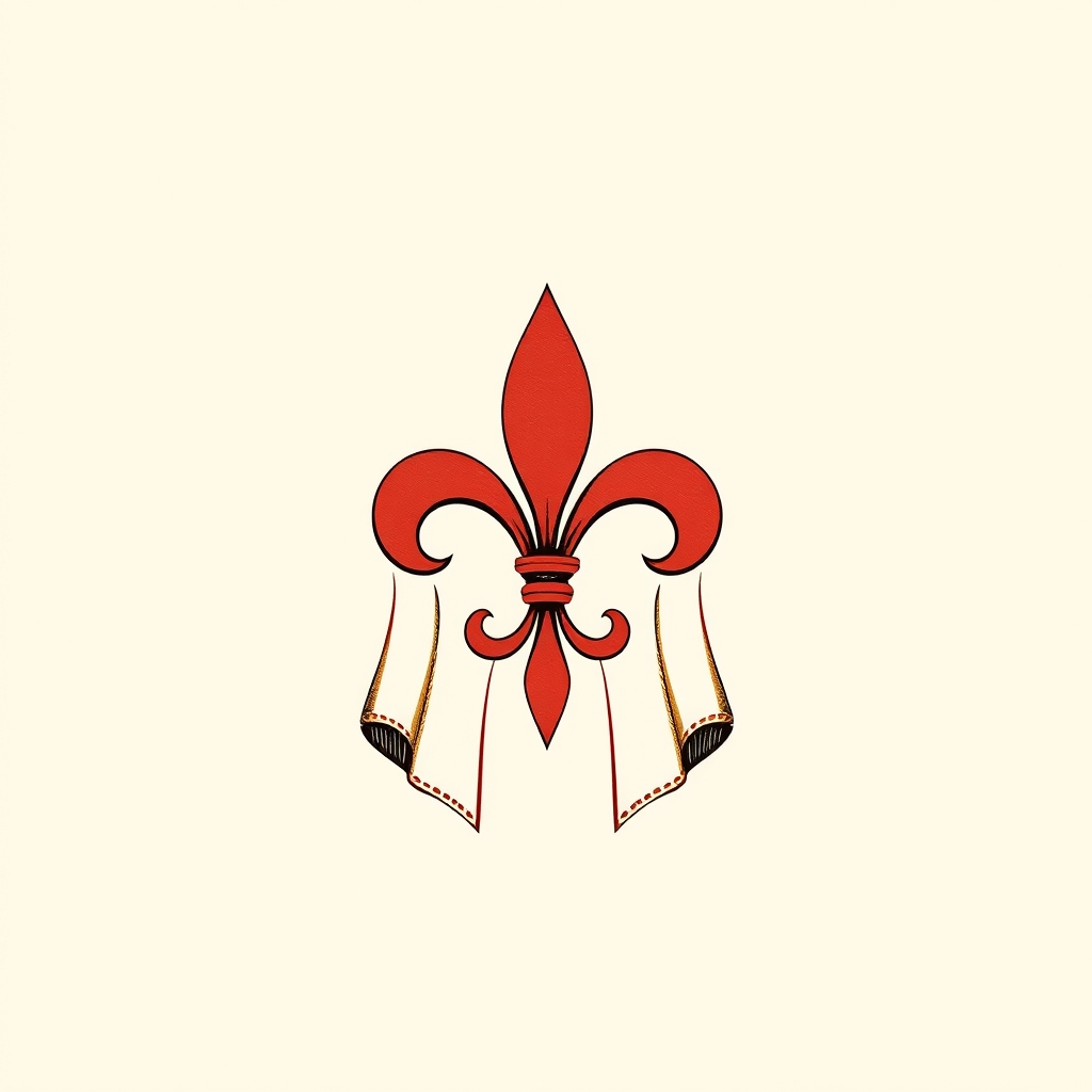 manteau rouge fleurdelisé
