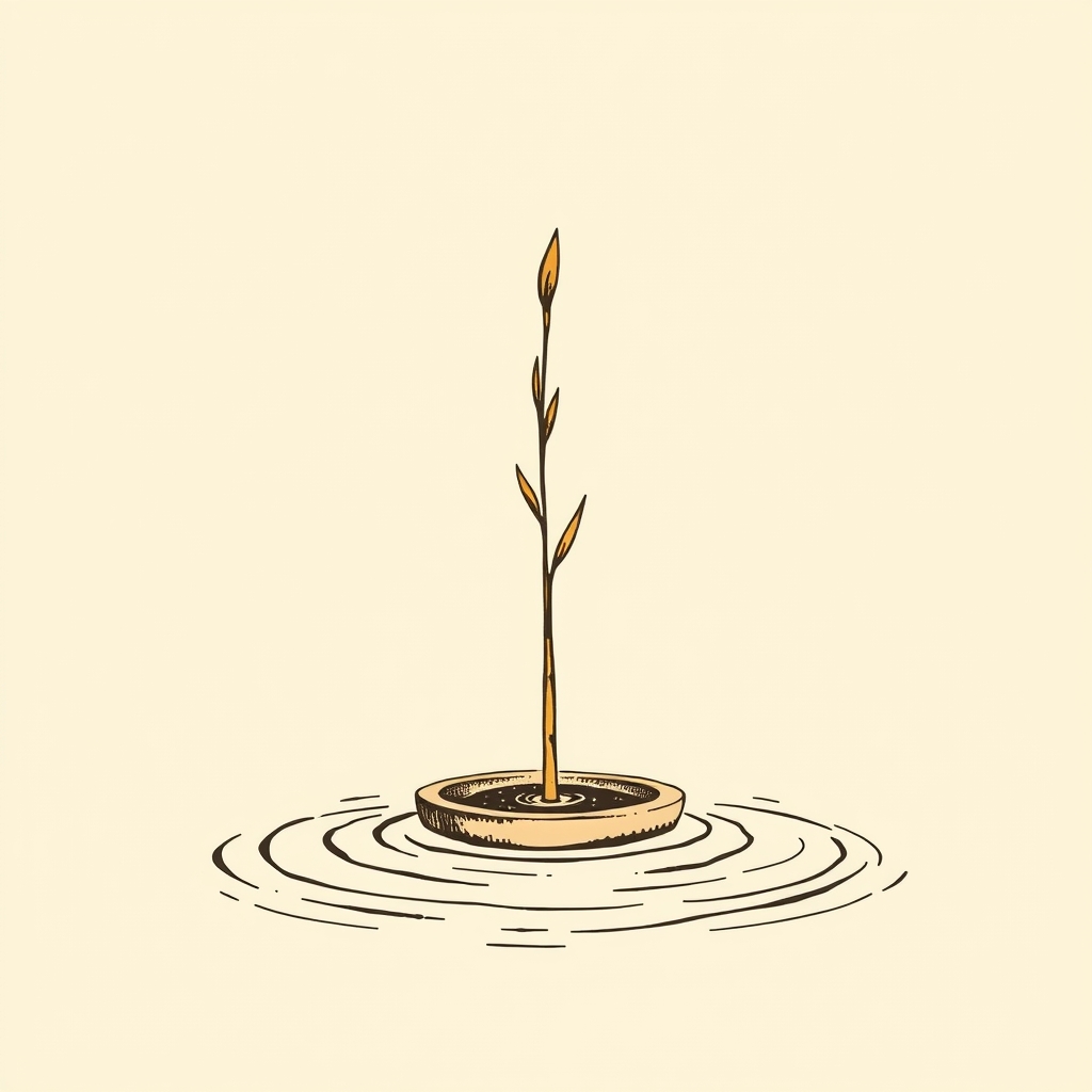 roseau faisant sourdre une fontaine