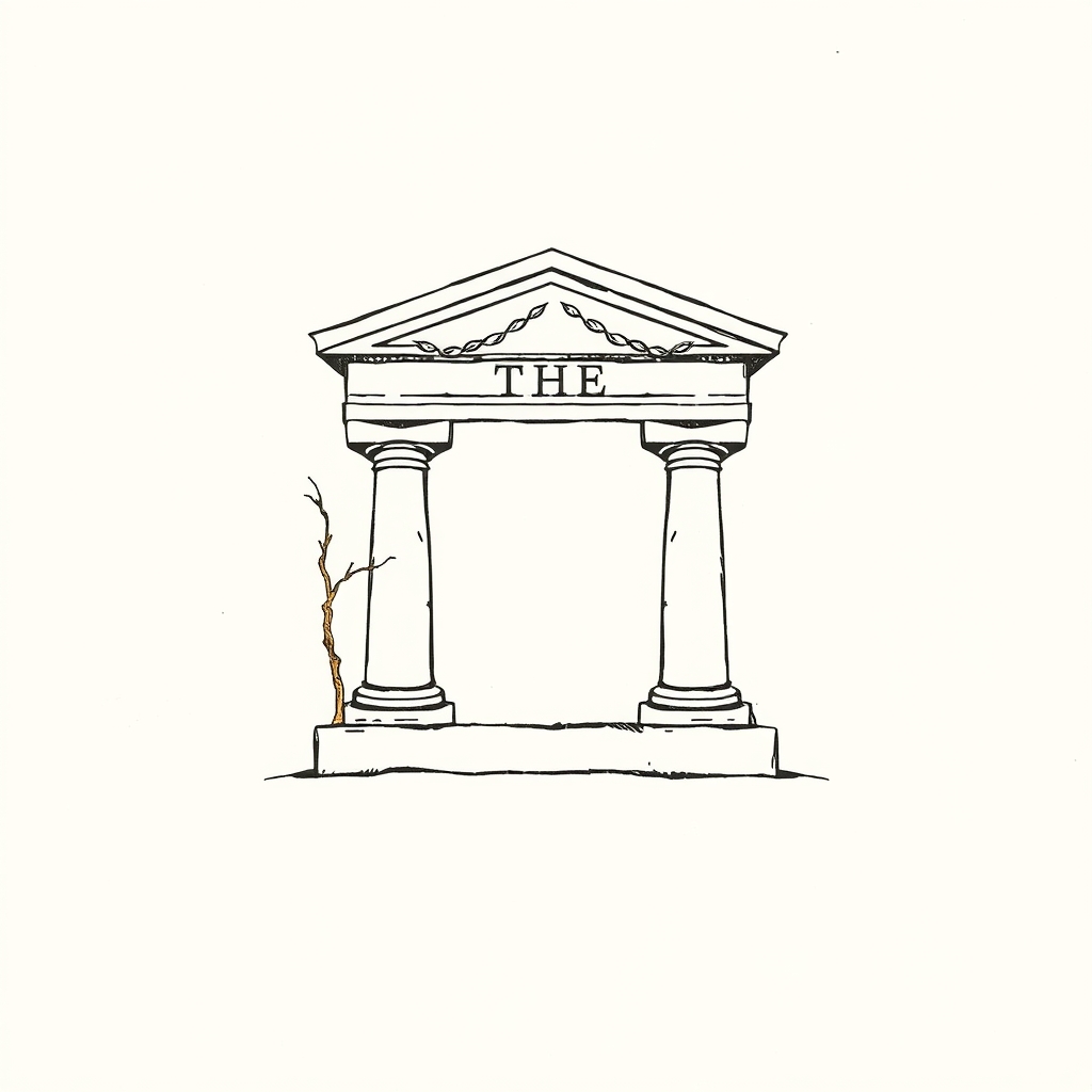 sculpted tomb (vines, Greek letters)
