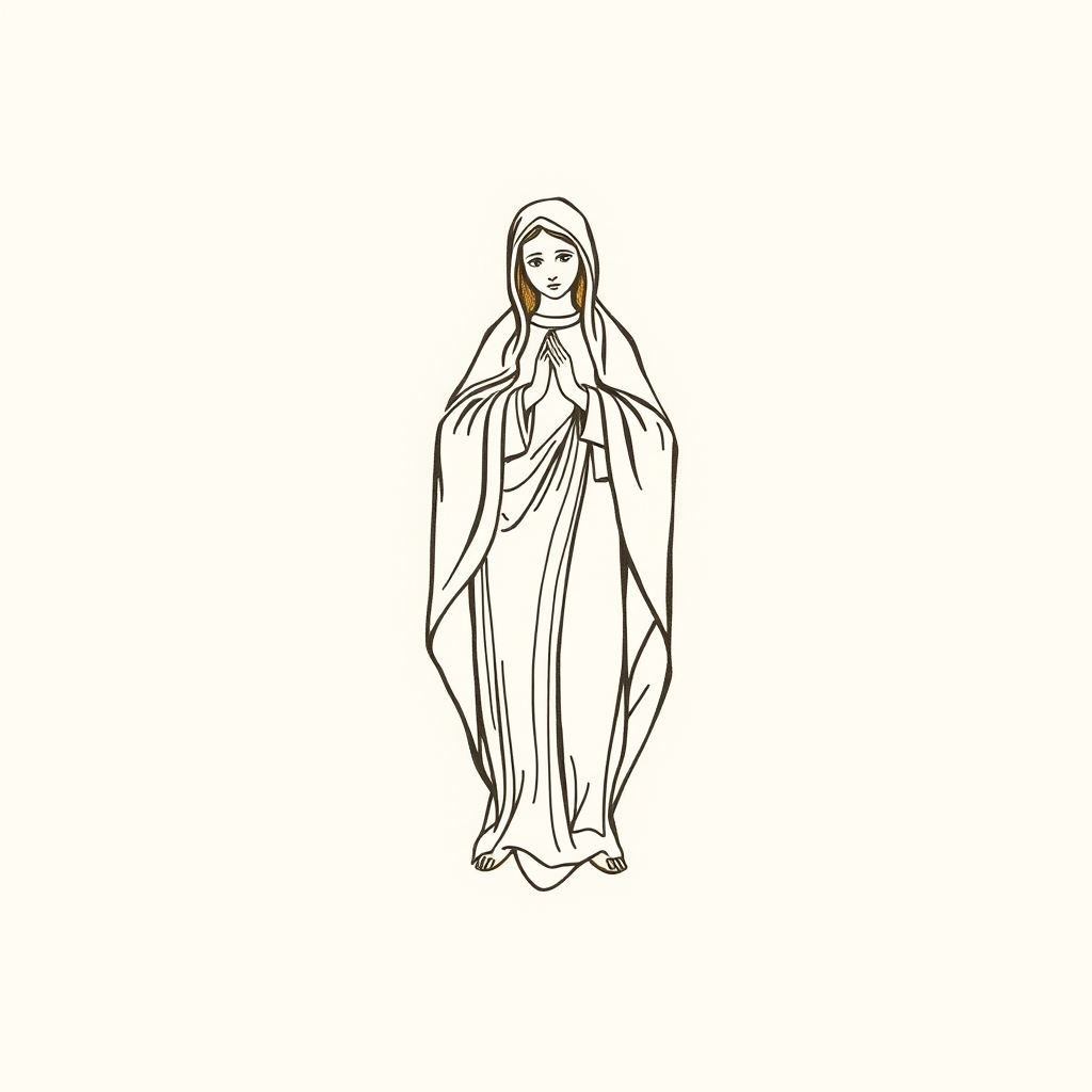 soutenu par la Vierge Marie