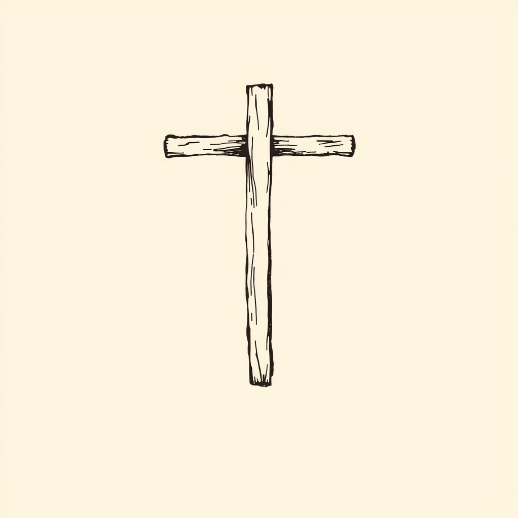 two iron rods in the form of a cross on the head