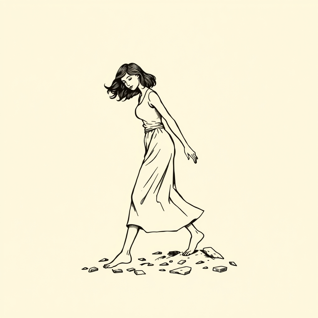 femme foulée aux pieds