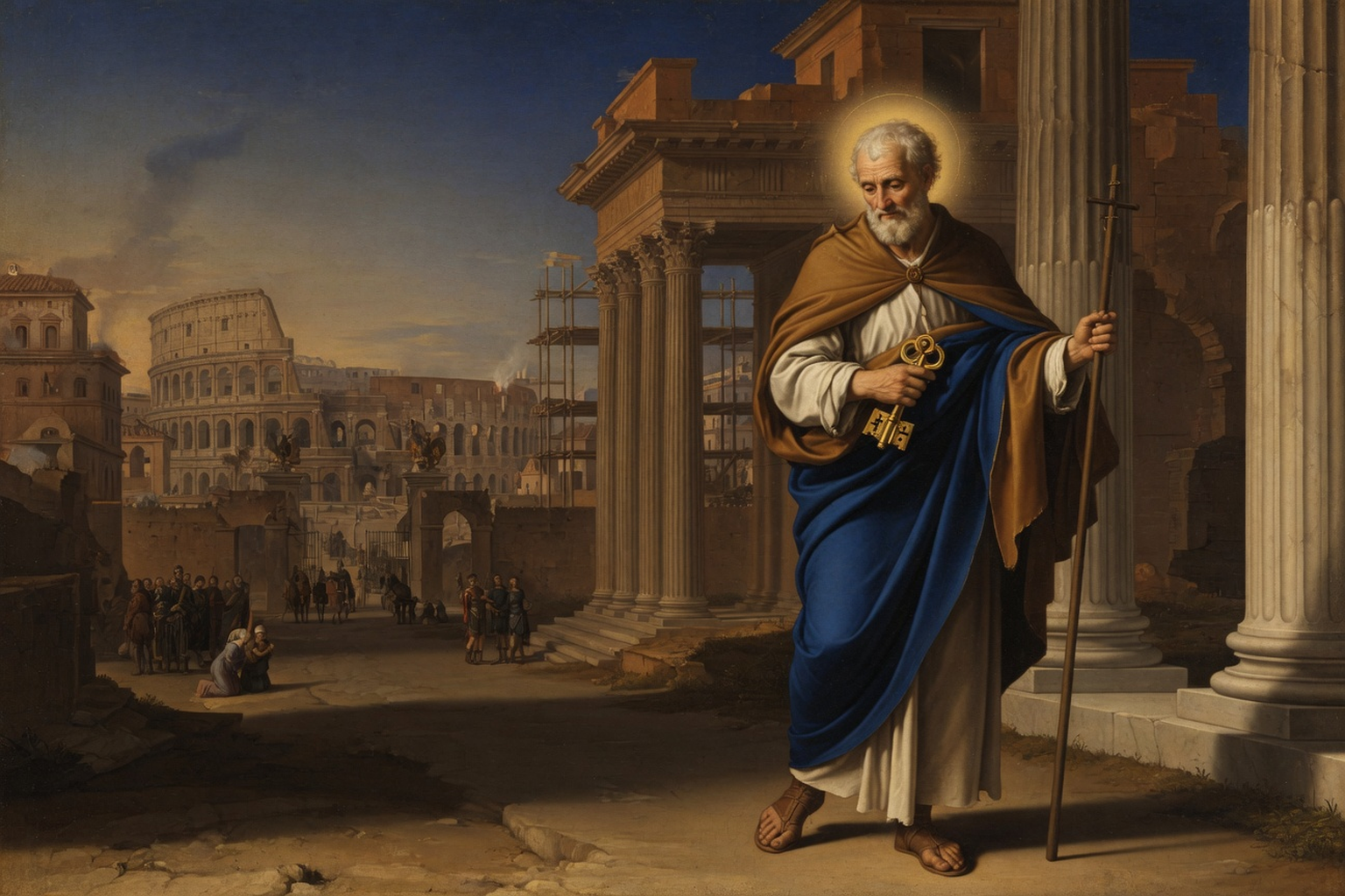 Saint Pierre arrivant a Rome pour etablir le siege apostolique