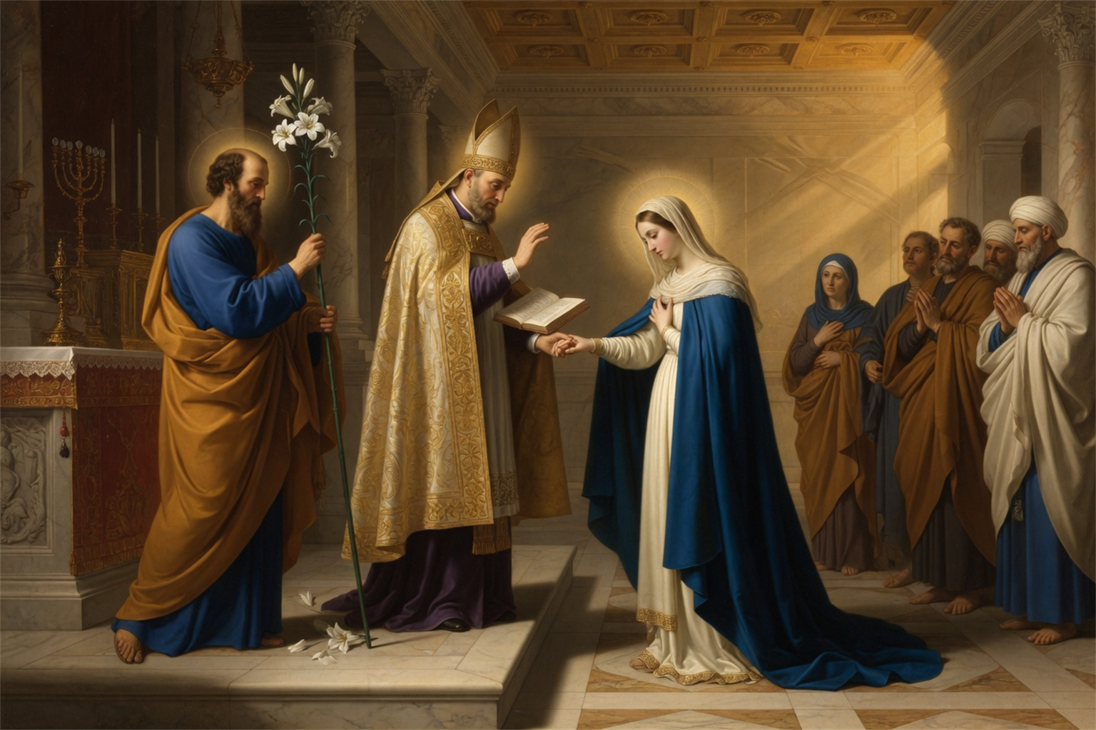 Les fiancailles de Marie et Joseph dans le Temple