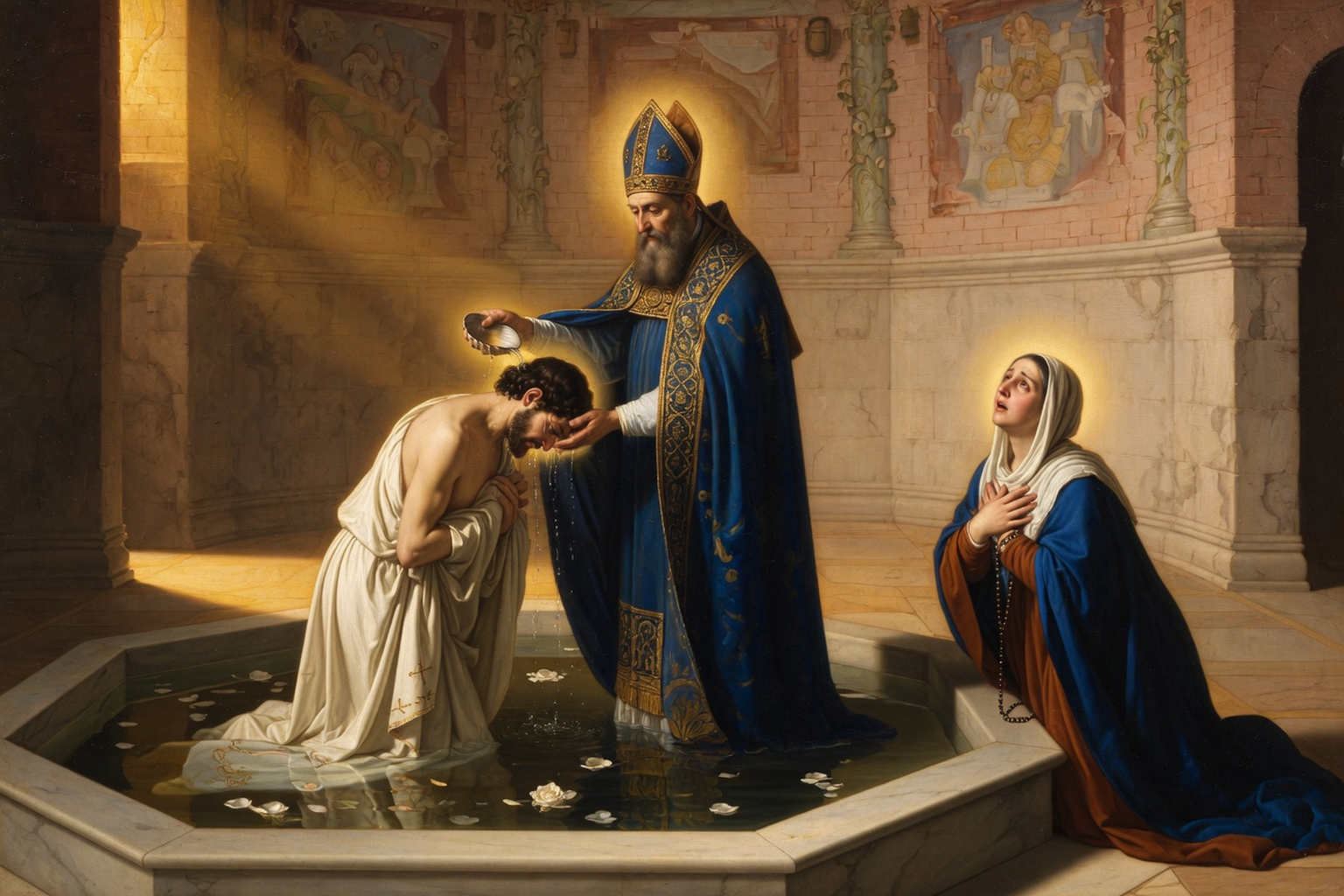 Saint Ambroise baptisant saint Augustin a Milan