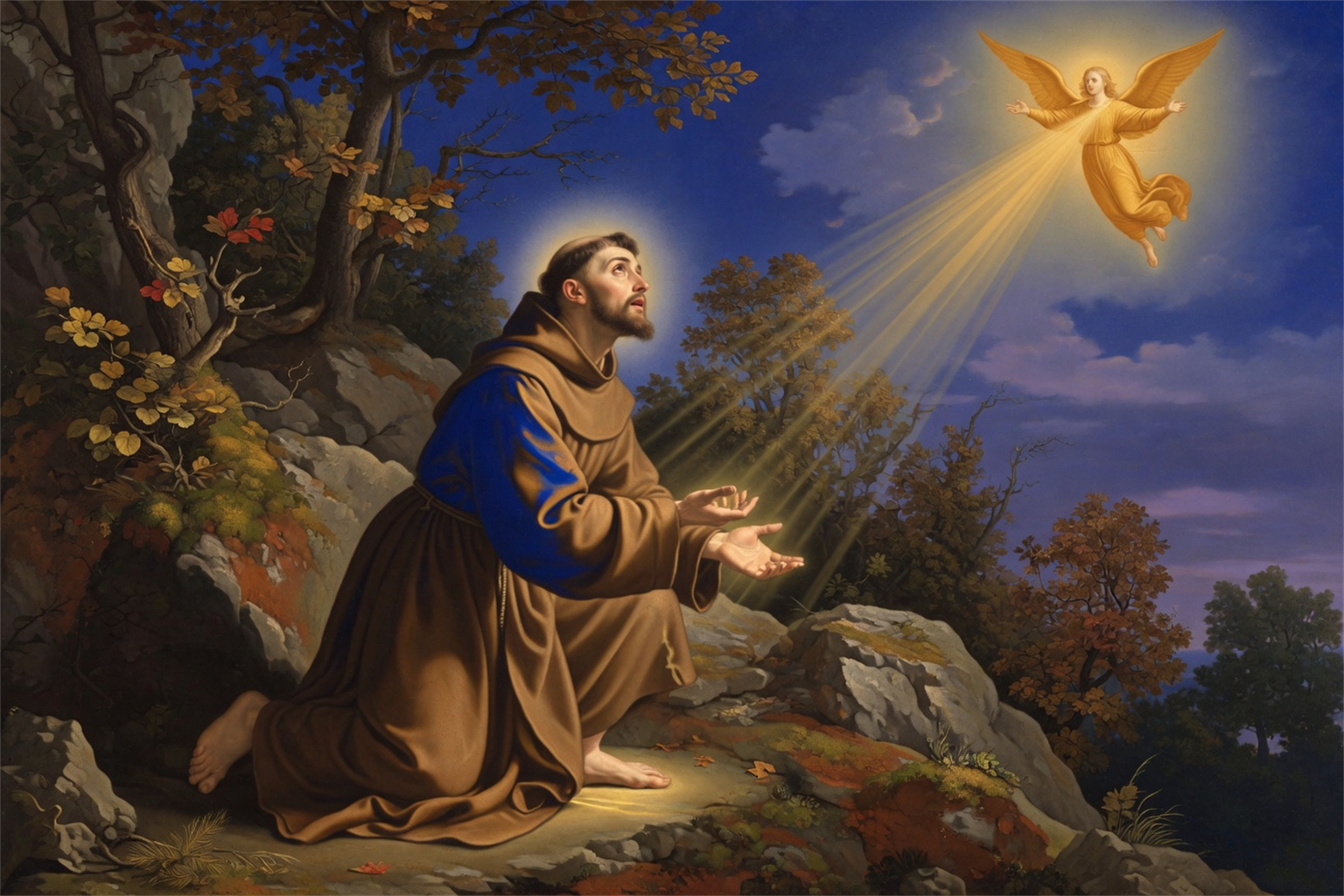 Saint Francois recevant les stigmates sur le mont La Verna